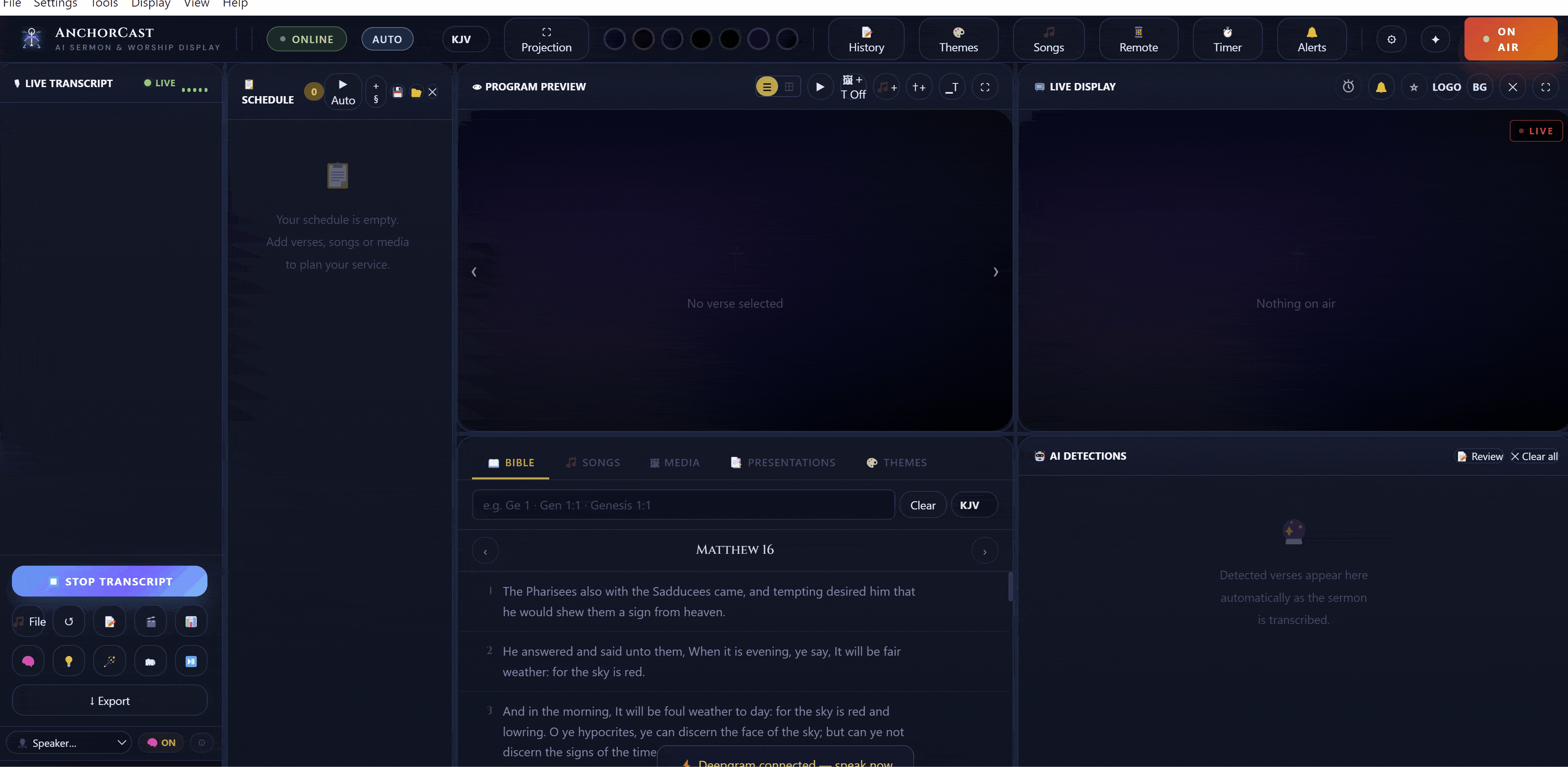 AnchorCast AI scripture detection
